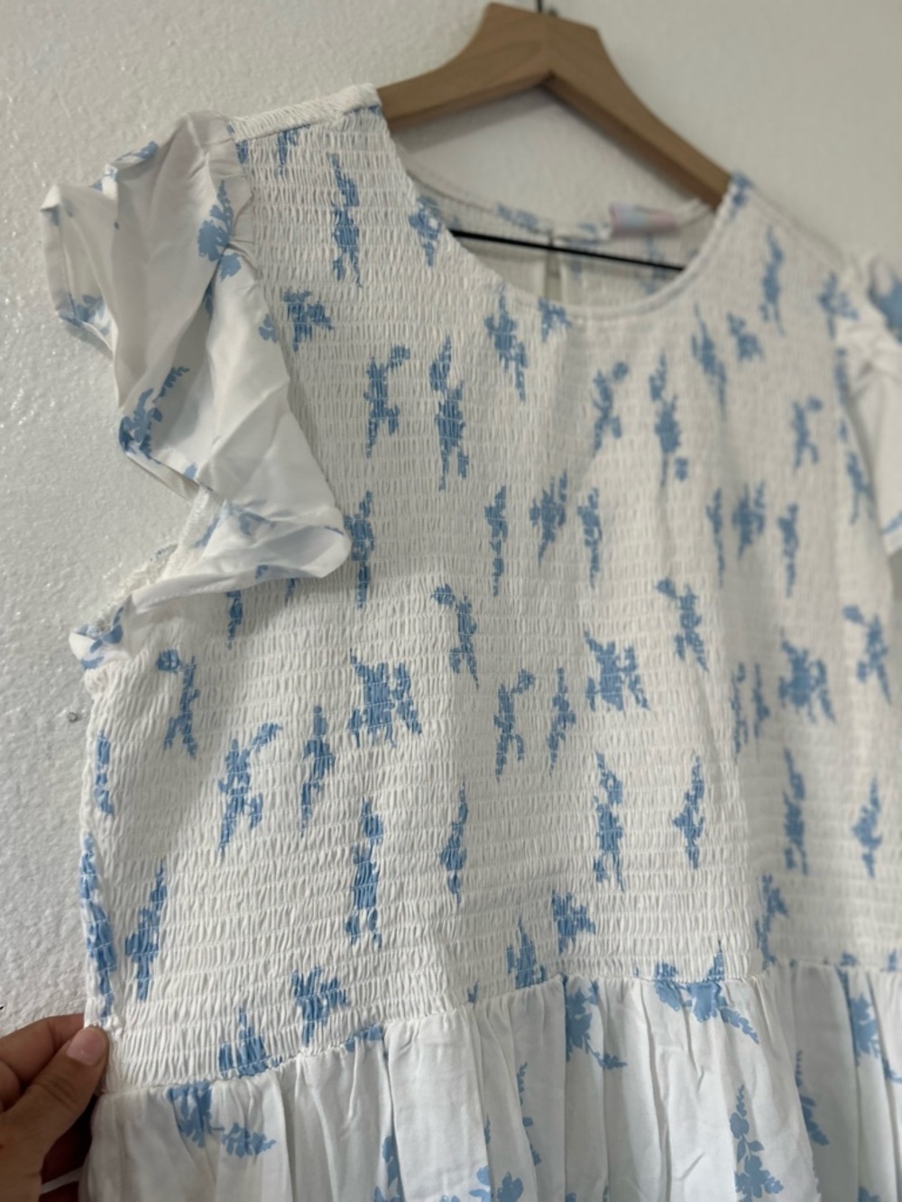 Lula Roe Grace dress white blue floral size XL - Picture 8 of 10